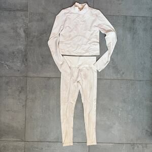 Sage Collective 2-Pc Seamless Activewear Set Mock Neck Crop & High Rise Leggings